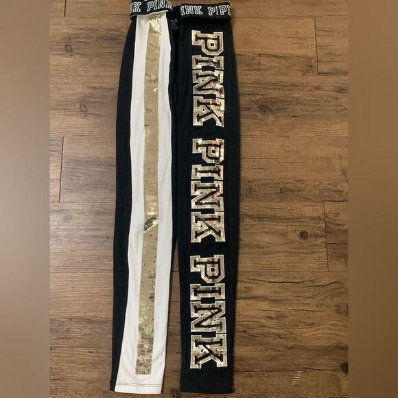 NEW PINK VS GOLD BLING RARE LEGGINGS S - Picture 7 of 8